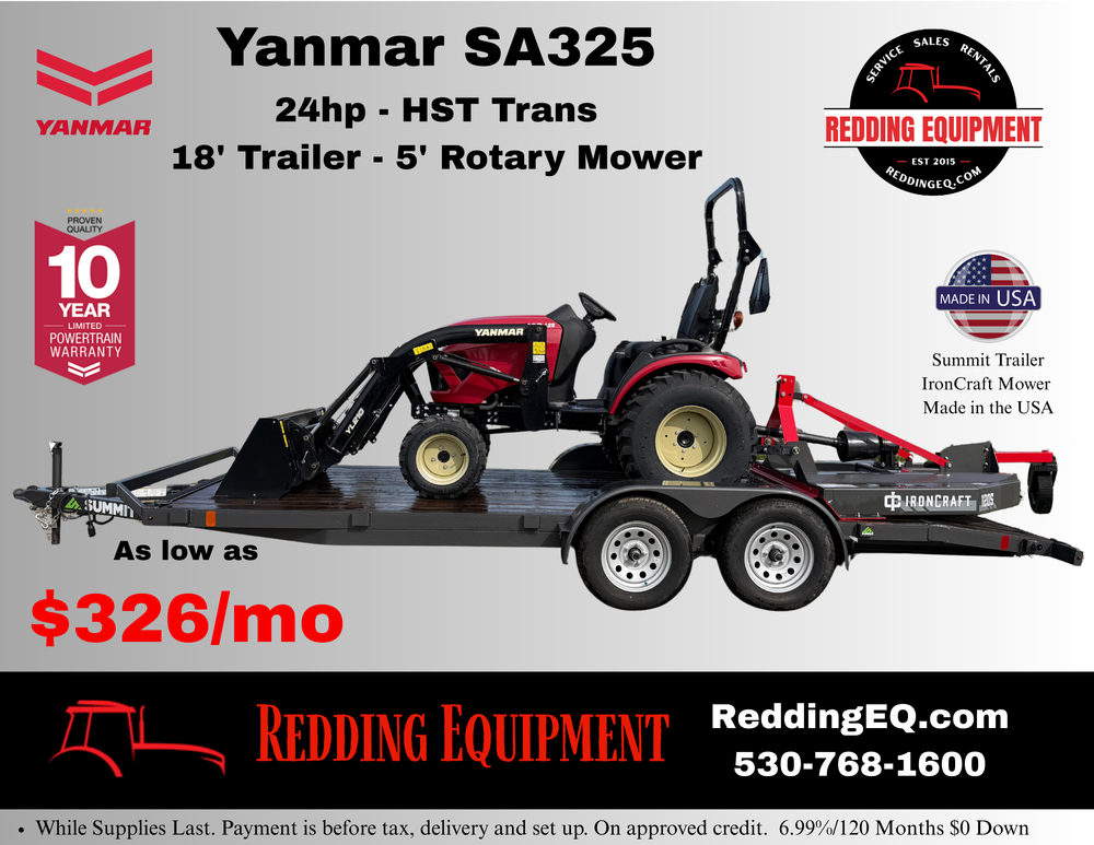 Yanmar SA325 Trailer and Mower Package