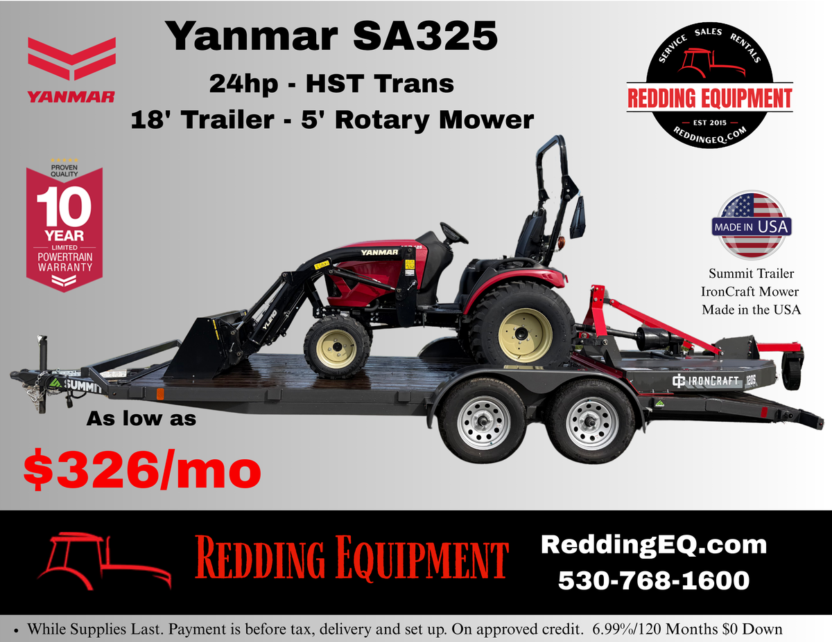 Yanmar SA325 Trailer and Mower Package